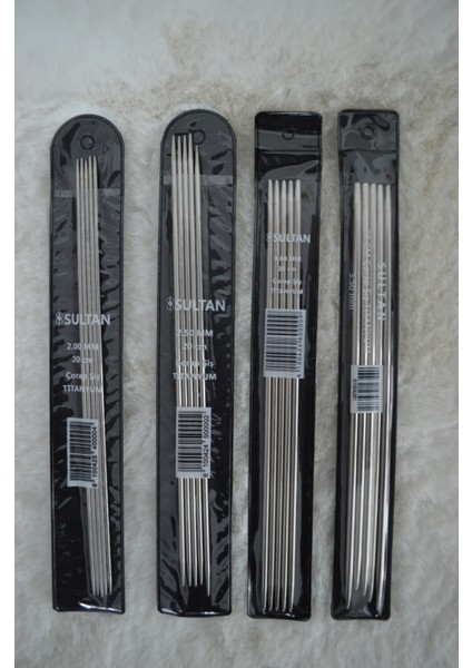 Çorap Şişi Titanyum 20 cm – 4'lü Set