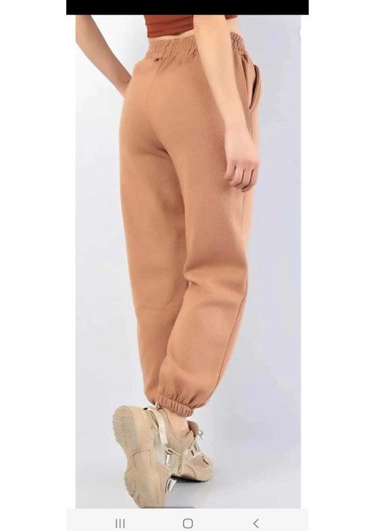 Kaliteli Polar Üç Iplik Alt ve Üst Kapşonlu Kahverengi Kadın Eşofman Takımı fırsatları