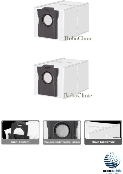 Dreame D20 Ultra Robot Süpürge ile Uyumlu Yedek Toz Torba, Fırça, Hepa Filtre, Mop - 11 Parça