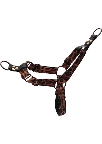 Köpek Göğüs Tasması Orta Irk Leopar Desen Kolon Boyun ve Göğüsten Kontrollü Göğüs ÖLÇÜSÜ:50-90CM Dog Harness Gt2-41