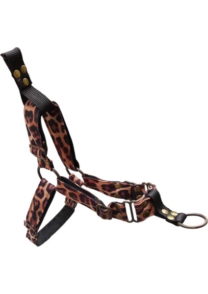 Köpek Göğüs Tasması Orta Irk Leopar Desen Kolon Boyun ve Göğüsten Kontrollü Göğüs ÖLÇÜSÜ:50-90CM Dog Harness Gt2-41 modelleri