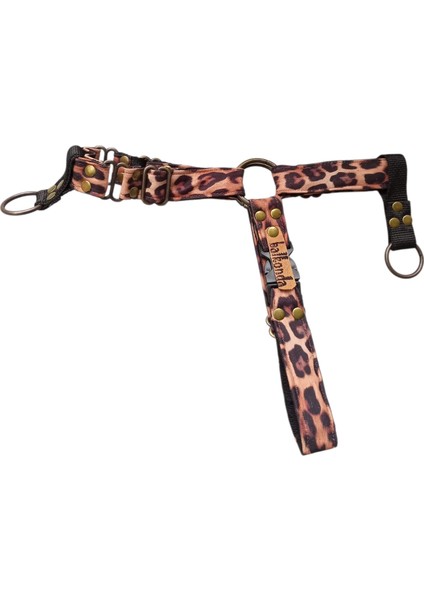Köpek Göğüs Tasması Orta Irk Leopar Desen Kolon Boyun ve Göğüsten Kontrollü Göğüs ÖLÇÜSÜ:50-90CM Dog Harness Gt2-41