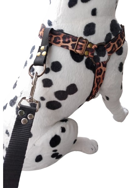 Köpek Göğüs Tasması Orta Irk Leopar Desen Kolon Boyun ve Göğüsten Kontrollü Göğüs ÖLÇÜSÜ:50-90CM Dog Harness Gt2-41