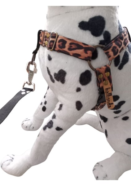 Köpek Göğüs Tasması Orta Irk Leopar Desen Kolon Boyun ve Göğüsten Kontrollü Göğüs ÖLÇÜSÜ:50-90CM Dog Harness Gt2-41