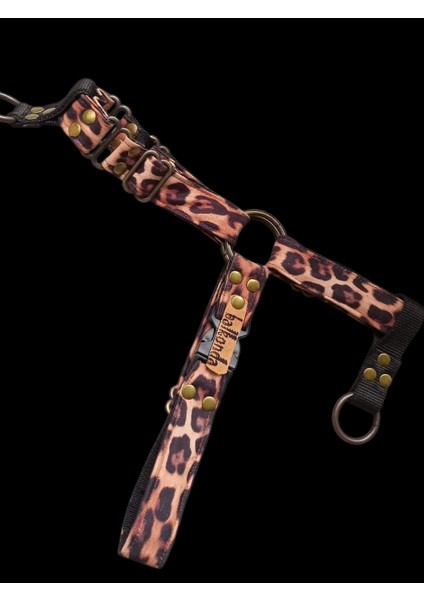 Köpek Göğüs Tasması Orta Irk Leopar Desen Kolon Boyun ve Göğüsten Kontrollü Göğüs ÖLÇÜSÜ:50-90CM Dog Harness Gt2-41