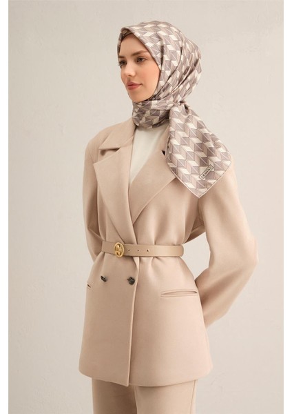 Geometrik Desenli Sura Saf Ipek Eşarp - 9309 86 fiyatları