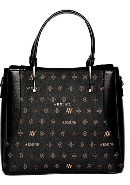 Omuz Askılı Bayan Çanta 208 Siyah Baskılı