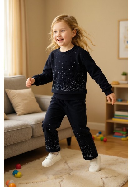 Taşlı Kışlık Kız Çocuk Ispanyol Paça Takım modelleri