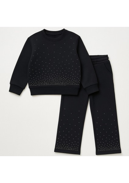 Taşlı Kışlık Kız Çocuk Ispanyol Paça Takım fırsatları