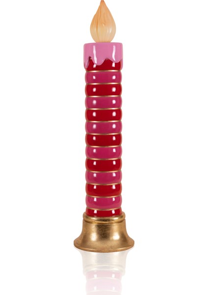 Yılbaşı Mumu LED Işıklı Halkalı Pembe Kırmızı 97 cm fiyatları