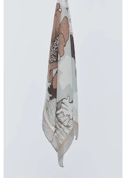 Şakayık Desen Bambu Eşarp - Taş-Vizon indirimleri