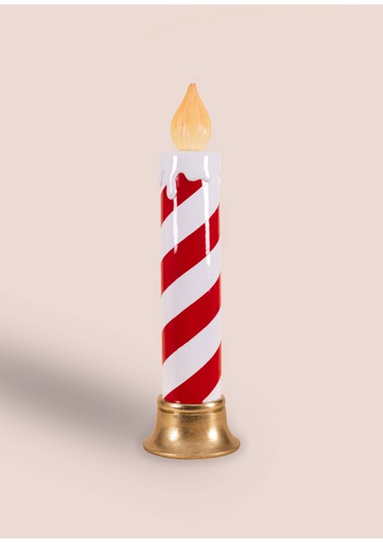 Yılbaşı Mumu LED Işıklı Şeker Çubuğu Kırmızı Beyaz 90 cm