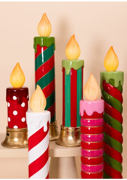 Yılbaşı Mumu LED Işıklı Şeker Çubuğu Kırmızı Beyaz 90 cm indirimleri