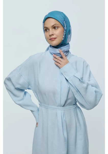 Şakayık Desen Bambu Eşarp - Buz Mavisi fiyatları