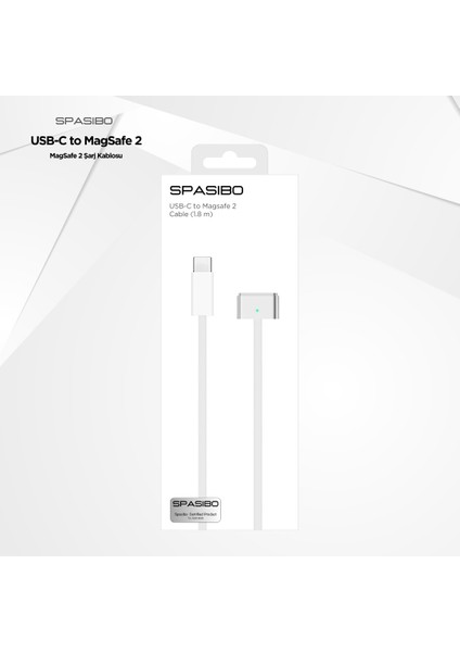 Usb-C To Magsafe 2 Şarj Kablosu 1.8m | Retina MacBook Pro & MacBook Air Uyumlu | Usb-C Adaptör ile Şarj Çözümü modelleri