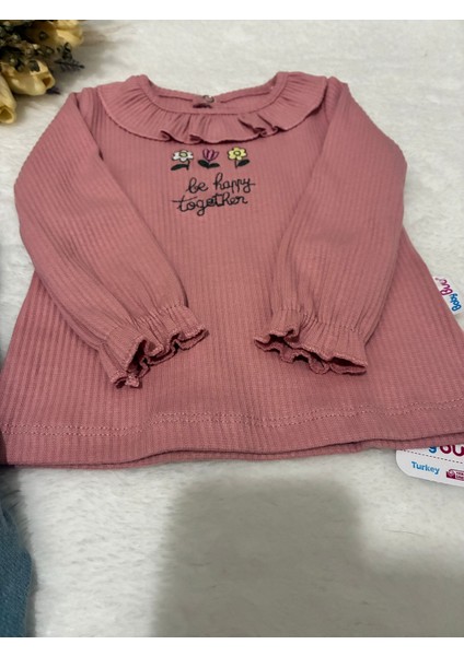 Tuembaby %100 Pamuk Uzun Kollu Alt Beli Lastikli Kız Bebek Alt-Üst Takım indirimleri