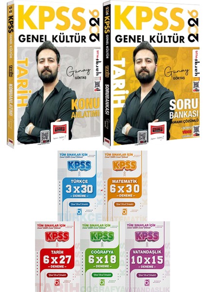 2026 Kpss Tarih Konu Anlatımı ve Soru Bankası (Günay Göktaş) - 5 Ders 31 Deneme