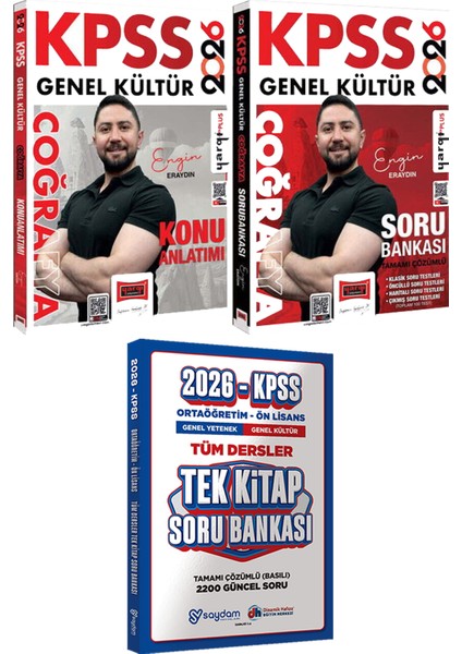 2026 Kpss Coğrafya Konu Anlatımı ve Soru (Engin Eraydın) - Ortaöğretim Ön Lisans Tek Kitap Soru