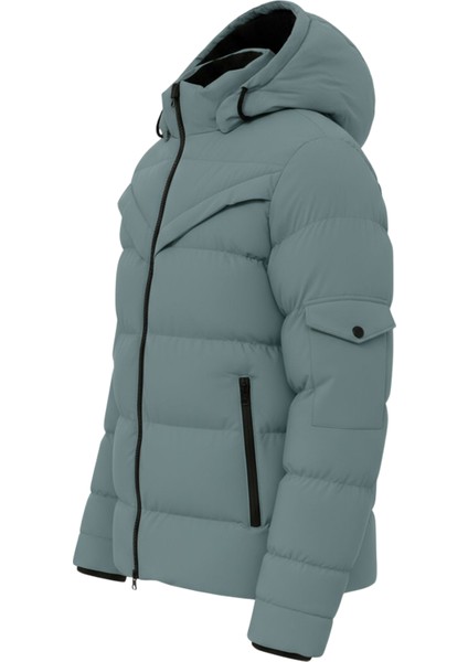 Erkek Su Yeşili Erkek Outdoor Su Geçirmez Kapüşonlu Kışlık Kaban – Rüzgar ve Yağmura Dayanıklı Mont&kaban modelleri