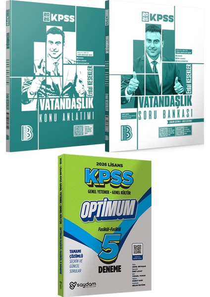 2026 Kpss Vatandaşlık Konu Anlatımı ve Çözümlü Soru Bankası - Lisans Optimum 5 Deneme