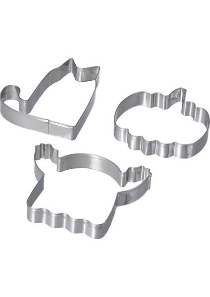 Kustfyr Kurabiye Kalıbı Karışık Şekiller Paslanmaz Çelik 3 Parça