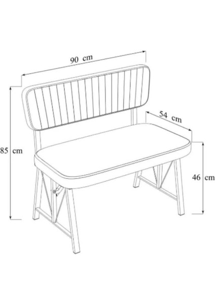 Elfin 70X110CM Sabit Bendir, Yemek Masası, Yemek Masası Takımı, 2 Krem Benchli indirimleri