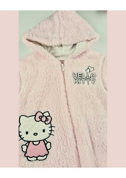 Hello Welsoft Pelüş Kız Bebek Tulum – Kapüşonlu ve Patikli - Pembe/bej - 0-12 Ay indirimleri