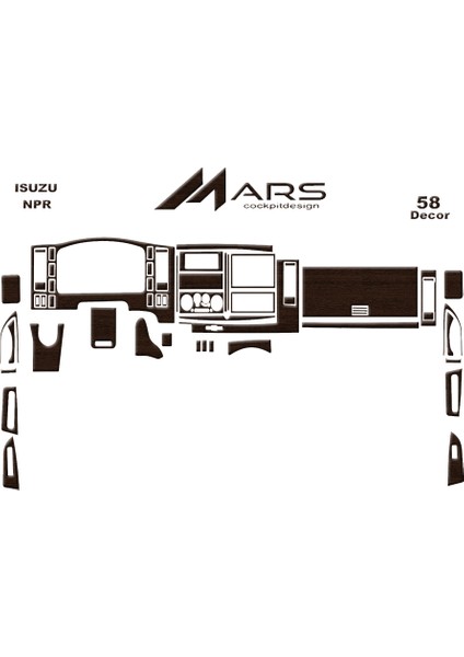Isuzu Npr Serisi Konsol-Torpido Kaplama 2009 58 Parça Koyu Meşe