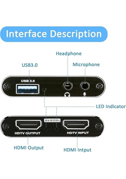 AN4130 HDMI 4K UHD 30HZ Video Capture Cihazı Gamer Yayın ve Kayıt Uyumlu fırsatları