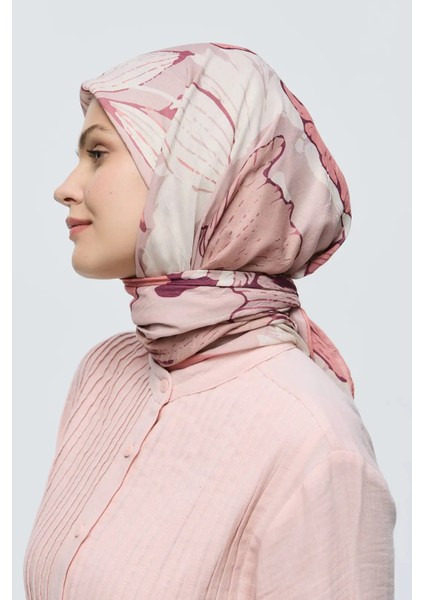 Şakayık Desen Bambu Eşarp - Somon fırsatları