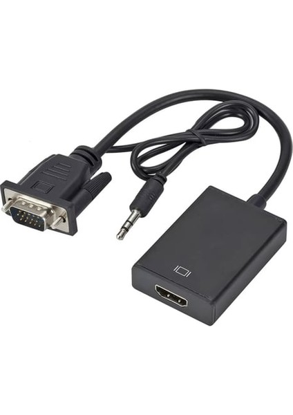 VGA To Hdmı Full Hd 1080p/60Hz Dönüştürücü Kablo 50 cm Görüntü ve Ses Çevirici + Audio Aux Ses Kablo indirimleri