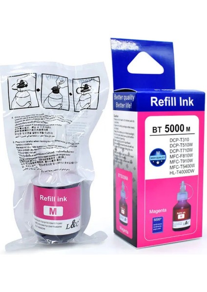 Brother DCP-T300 Yazıcı Uyumlu Muadil Mürekkep BT6000 BT5000 4 Renk Set fırsatları