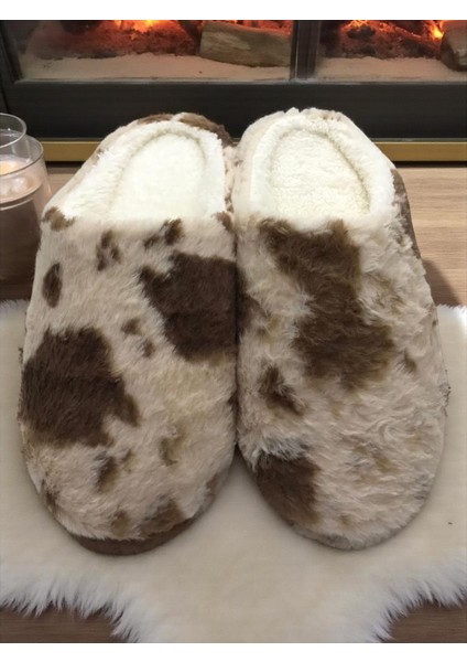 Kadın Tüylü Pofuduk Ev Terliği Ses Yapmayan Yumuşak Rahat Kauçuk Taban Içi Yünlü Kışlık Terlik indirimleri