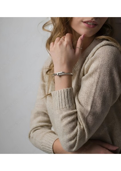 Çivi Tasarım Çelik Bileklik; Altın, Gümüş ve Rose fiyatları