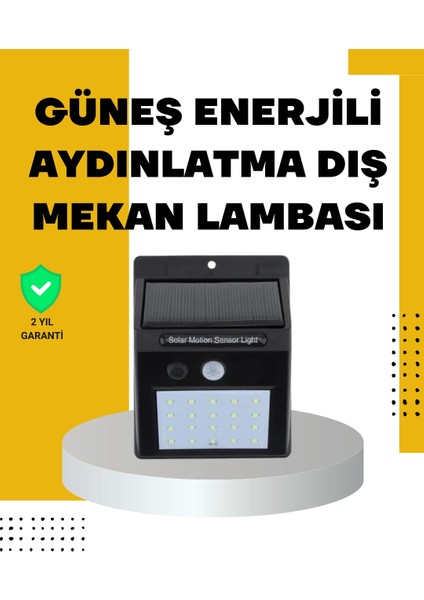 144 Led'li Geniş Aydınlatma Alanına Sahip Güneş Enerjili Güvenlik Lambası