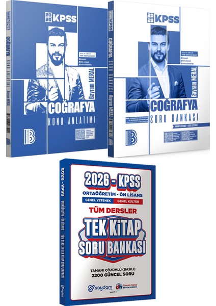 2026 Kpss Coğrafya Konu Anlatımı ve Çözümlü Soru Bankası - Ortaöğretim Ön Lisans Tek Kitap Soru