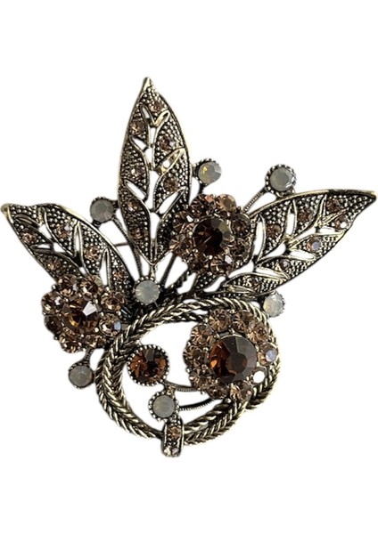 Çiçek ve Yaprak Tasarım Broş