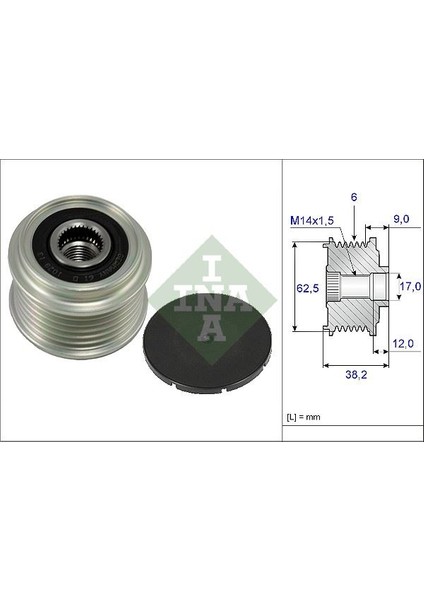 Xmpdby Alternatör Kasnaği Rulmanli Corolla 04-07 -Auris 07 1.4 D-4d-Sonata V 2.0-2.4 05 Carens 2.0