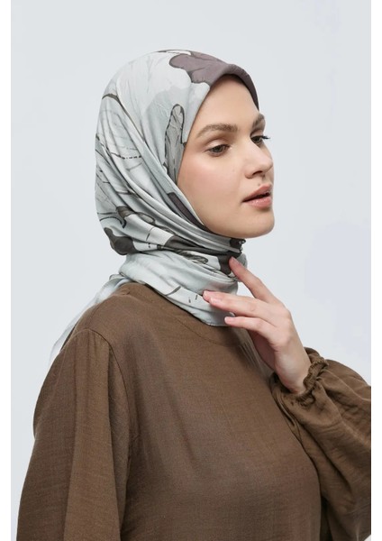 Şakayık Desen Bambu Eşarp - Antik Bej fırsatları