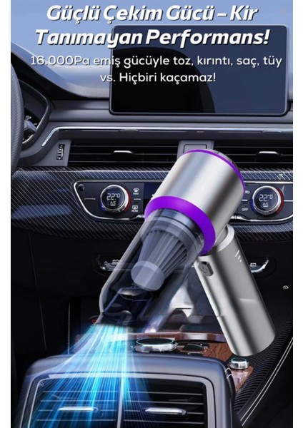Profesyonel Taşınabilir Çok Amaçlı Şarjlı Araç Süpürgesi 8 In 1 Vakum&üfleme Ev,ofis,araç,pc indirimleri