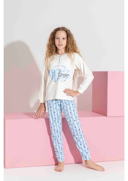 Anne-Kız Kombin Yapılabilir Uzun Kollu Kalp Desenli Interlok Aile Bağı Pijama TAKIMI-3207 fırsatları