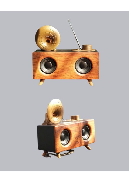 Buğz Çift Hoparlörlü Bluetooth Gramofon Speaker – Fm Radyo, Usb, Sd Kart ve Aux Girişli indirimleri