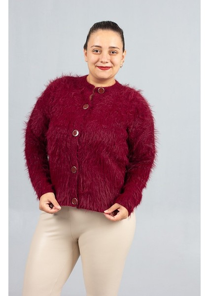 Bordo Sakallı Triko Hırka – Yumuşak Dokulu Kadın Hırka fırsatları