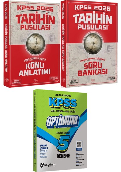 2026 Kpss Tarihin Pusulası Konu Anlatımı ve Soru Bankası - Lisans Optimum 5 Deneme