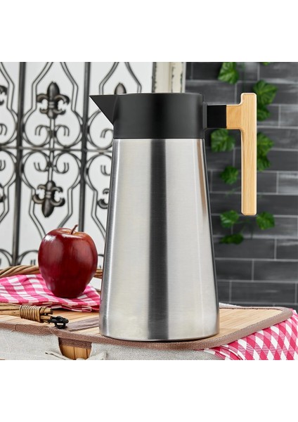 2lt Bambu Sap Çelik Termos Inox Serisi 12 Saat Sıcak - 24 Saat Soğuk Çift Contalı Kapak (5047)