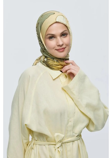 Şakayık Desen Bambu Eşarp - Safran fiyatları