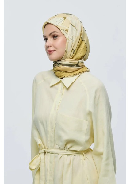 Şakayık Desen Bambu Eşarp - Safran modelleri