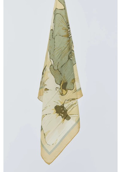 Şakayık Desen Bambu Eşarp - Safran fırsatları