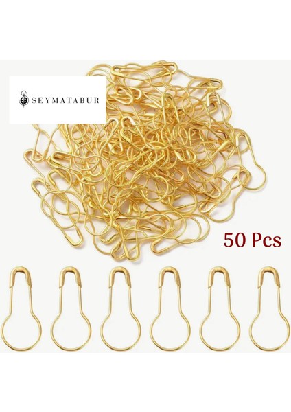 Metal Çengelli Armut Ayraç 50 Li Altın Renk