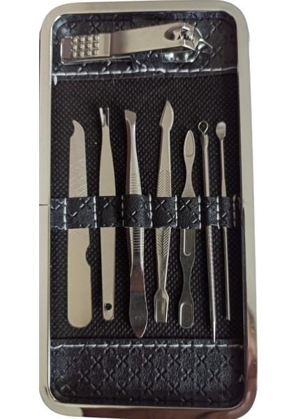 Suni Deri Çantalı, 12 Parça Siyah Veya Krom Nikel Tırnak Bakım, Manikür, Pedikür Seti fırsatları